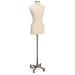 Displays2go Female Dress Form with Wheeled Base Adjustable Height - Silver Base (SMFDFSB)