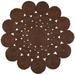 Round Brown Color Hand Braided Home Decorative Area Rug Living room Area rug Indoor Outdoor Carpet Door Mat-11x11 Square Feet (132x132 Inch)