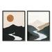 Stupell Industries River Flowing Into Distance Mountain Sun Landscape Painting Black Framed Art Print Wall Art Set of 2 Design by JJ Design House LLC