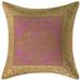 Stylo Culture Ethnic Blush Pink And Gold Throw Pillow Covers Bohemian Brocade 16x16 Jacquard Weave Banarasi Sofa Ethnic Throw Pillows Elephant Floral 40x40 cm Decorative Cushion Covers (1 Pc)