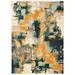 Eloisa Contemporary Abstract Area Rug Blue/ Gold 5 8 x 11