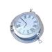 Handcrafted Decor Brushed Nickel Deluxe Class Porthole Clock- 24 in.