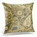 CMFUN Brown Gold Based on Traditional Asian Paisley Associated Pillow Case Pillow Cover 20x20 inch