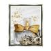 Stupell Industries Glitzy Floral Perfume Bottle Speckled Glam Design Graphic Art Luster Gray Floating Framed Canvas Print Wall Art Design by Kim Allen