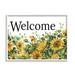Stupell Industries Welcome Typography Sign Blooming Sunflower Field Graphic Art White Framed Art Print Wall Art Design by Cindy Jacobs