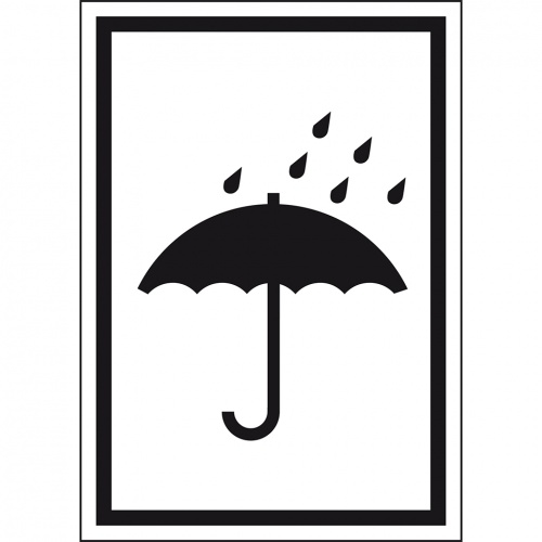 Aufkleber I Verpackungskennzeichen Vor Nässe schützen, Haftpapier, permanent, 74x105mm, 1000/Rolle, DIN EN ISO 780 Image