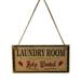 Laundry Sign Room Wall Wooden Signs Decor Plaques Farmhouse Hanging Plaque Door Vintage Rustic Wood Bathroom Art Wash