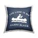 Stupell Industries Lake is My Happy Place Canoe Row Coastal Blue 18 x 7 x 18 Decorative Pillows