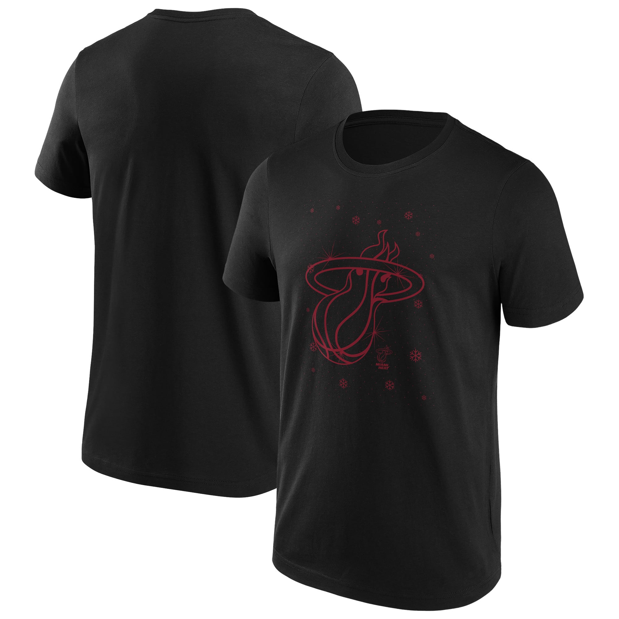 T-shirt graphique de Noël scintillant de marque fanatiques de Miami Heat - Hommes - Homme Taille: S