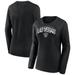 Women's Fanatics Branded Black Las Vegas Raiders Plus Size Measure Distance Scoop Neck Long Sleeve T-Shirt