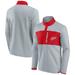 Men's Fanatics Branded Gray/Red Detroit Red Wings Hockey Polar Fleece Quarter-Snap Jacket