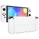 eXtremeRate DIY Full Set Shell Buttons for Nintendo Switch OLED, Replacement Console Back Plate & Kickstand, Custom Case Housing for Nintendo Switch OLED JoyCon Controller - White