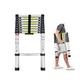 ZanGe Telescopic Ladder 8.5FT Multi-Purpose Aluminum 2.6M Telescopic Folding Ladders Extendable Loft Ladder with Anti Slip Rubber Feet, Max load 330lbs, EN131