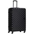 Lightweight 4 Wheel Spinner Hardcase Suitcase ABS Hard Case Travel Luggage Wheeled Flight Bag, Telescopic Handle Swivel Spinner Wheels, Combination Lock (Black, Medium 26 Inch)
