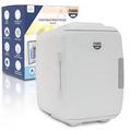 CUQOO 4L Portable Mini Fridge for Bedrooms Quiet - White - Luxury Table Top Fridge Fits 6 Cans | Makeup & Skincare Fridge | Small Fridge for Office - Beauty Fridge - Car Fridge - Powerful Mini Fridges