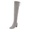 Overkneestiefel LASCANA, Damen, Gr. 38, Normalschaft, grau (hellgrau), Obermaterial: 100% Textilmaterial. Futter: 100% Textilmaterial. Decksohle: 100% Lederimitat. Laufsohle: 100% Synthetik, unifarben, elegant, Schuhe, Slouchy Boots,Langschaft...