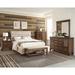 CDecor Home Furnishings Clemence Burnished Oak 3-Piece Bedroom Set w/ Dresser & Mirror Upholstered in Brown/Green | 56.75 H x 68 W x 96 D in | Wayfair
