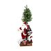 Northlight Seasonal The Santa Tree & the Elf Christmas Figurine Wood in Brown | 50 H x 18 W x 11 D in | Wayfair LUU0033