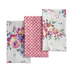 Maison d' Hermine 3 Piece Rose Garden Tea Towel Set Cotton in Brown/Pink | Wayfair KT014AZ01A