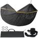 Tranquillo 550lbs Hammock Net, 2 Persons Portable Camping Hammock w/ Hammock Tree Straps Polyester in Black/Brown | 2.76 H x 79 W x 116 D in | Wayfair