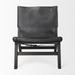 Side Chair - Loon Peak® Coucher 31.5" W Top Grain Genuine Leather Side Chair Genuine Leather in Black | 30 H x 31.5 W x 30 D in | Wayfair