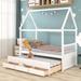 Harper Orchard Phoibos Twin Size Wooden House Bed Wood in White | 80 H x 41.7 W x 79.5 D in | Wayfair EF2C76A5301B4A9FB9A61ECCCDB40CC9