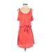 Soft Joie Casual Dress - Mini Scoop Neck Sleeveless: Red Print Dresses - Women's Size X-Small