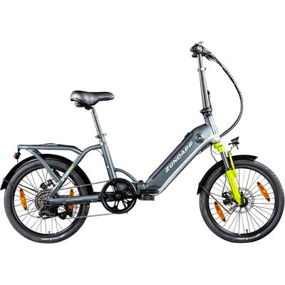 E-Bike ZÜNDAPP "ZT20R" Gr. 35, grau (grau, grün), E-Bikes, 35cm, 20 Zoll (50,80cm), Pedelec, Elektrofahrrad für Damen u. Herren
