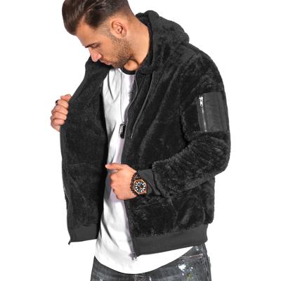 Sweatjacke BEHYPE "Teddy-Zip", Herren, Gr. XL, schwarz, 100% Polyester, unifarben, casual, ohne Ausschnitt, Langarm, Sweatjacken, aus weichem Teddyfleece Image