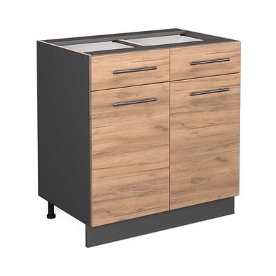 Küchenunterschrank Fame-Line, Goldkraft Eiche, 80 cm ohne Arbeitsplatte Vicco Image