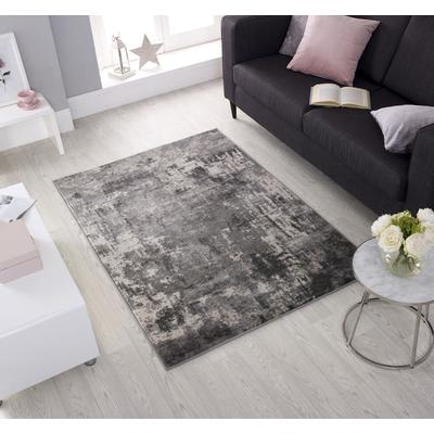 Teppich FLAIR RUGS "Wonderlust", grau, B:200cm H:10mm L:290cm, Kunstfaser, Teppiche, fußbodenheizungsgeeignet, mehrfarbig, Vintage Design, Abstrakt Image