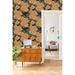 Orange Floral Wallpaper Peel and Stick and Prepasted