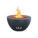 Kante 25 Inch Wide Round Concrete and Metal Outdoor Eco-Friendly Smokeless 50,000 BTU Propane Gas Fire Pit Bowl Table