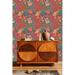 Colorful Orange Floral Wallpaper Peel and Stick and Prepasted