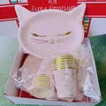 Assiettes en forme d'animaux de dessin animé pour enfants joli petit chat assiettes en papier