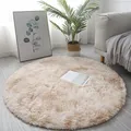 Tapis rond Shaggy coloré avec impression de embauaught tapis coordonnants tapis de chambre doux et