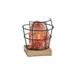 Himalayan Salt Table Lamp With Black Wire Basket - 7 x 7 x 8