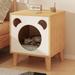 White Middle-brook Nightstand Bedside Table Bedroom Cat House - 15.7x19.7in