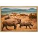 wall26 Framed Canvas Print Wall Art African Savanna Safari Jungle Rhino Stampede Nature Animals Photography Realism Rustic Scenic Landscape Colorful for Living Room Bedroom Office - 24 x36&quo