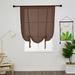Yipa Adjustable Valances Short Curtains Tie Up Sheer Window Drapes Cafe Scarf Kitchen Valance Rod Pocket Curtain Panel Brown 55 Width x55 Length 1-Panel