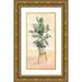 Jacobs Cindy 11x18 Gold Ornate Wood Framed with Double Matting Museum Art Print Titled - Plant Stand Pot of Flowers IV