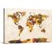 Great BIG Canvas | Map of the World Map Watercolor Painting Canvas Wall Art - 36x24