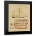 Vision Studio 12x14 Black Modern Framed Museum Art Print Titled - Antique Ship Plan IV