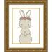 Sweet Melody Designs 15x18 Gold Ornate Wood Framed with Double Matting Museum Art Print Titled - Bunny Floral Crown