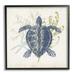 Stupell Industries Detailed Sea Turtle Layered Coral Aquatic Life Graphic Art Black Framed Art Print Wall Art Design by Victoria Barnes