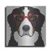 Luxe Metal Art Bernese Mountain Dog Wearing Hipster Glasses by Furbaby Affiliates Metal Wall Art 24 x24