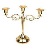 Candle Holder European Style Candle Stick Candelabra Wedding Candlestick Holders Candle Holder Wedding Candlestick Holders Home Decor Wedding Superior in Quality Sturdy and Durable Gold Three Heads