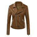 ZIZOCWA Benton Springs Jacket Women Coats For Women With Hood Womens Long Sleeve Leather Jacket Motorcycle Leather Jacket Pu Leather Jacket Fashion Womens Jacketcoat Womens Zippe Wool Jacket