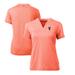 Women's Cutter & Buck Heather Orange Virginia Cavaliers Vintage Forge Stretch Blade V-Neck Top