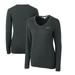 Women's Cutter & Buck Heather Charcoal George Mason Patriots Lakemont Tri-Blend V-Neck Pullover Sweater